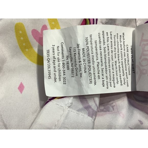 JoJo Siwa Unicorn Twin Flat Sheet Rainbow Hearts 66" x 96" Dream Crazy - Picture 6 of 8